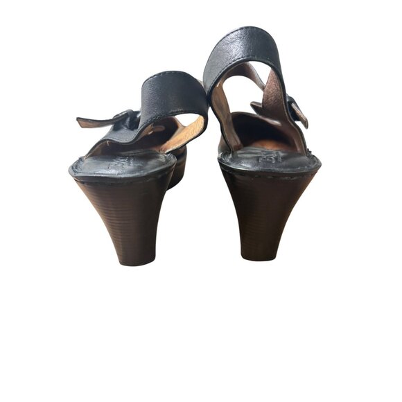 Born Women's Black Leather Heeled Sandals Size 8 - Picture 6 of 11